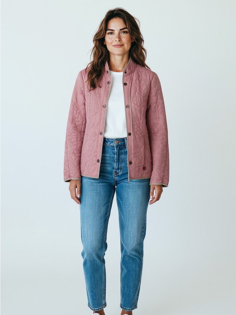Woolrich Quilted Cardigan Pink Fall Jacket Small Outdoor Trekking